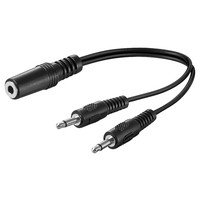Audio Y Kabeladapter 3,5 mm, 1x stereo Buchse zu 2x mono Stecker<br>Klinke 3,5 mm Buchse (3-Pin, stereo) > 2x Klinke 3,5 mm Stecker (2-Pin, mono)