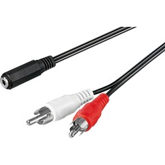 Audio Kabeladapter 3,5 mm Buchse zu Cinch-Stecker<br>Klinke 3,5 mm Buchse (3-Pin, stereo) > 2x Cinch-Stecker (Audio links/rechts) 1.4M
