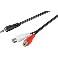 Audio Kabeladapter 3,5 mm, Stecker zu stereo Cinch Buchse<br>Klinke 3,5 mm Stecker (3-Pin, stereo) > 2x Cinch-Buchse (Audio links/rechts) 1.5M