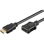 High Speed HDMI™ Verlängerungskabel mit Ethernet, vergoldet<br>HDMI™-Stecker (Typ A) > HDMI™-Buchse (Typ A) 1m