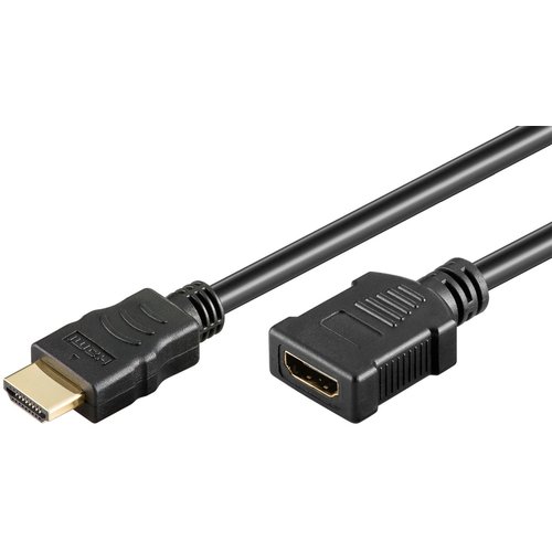 High Speed HDMI™ Verlängerungskabel mit Ethernet, vergoldet<br>HDMI™-Stecker (Typ A) > HDMI™-Buchse (Typ A) 1m