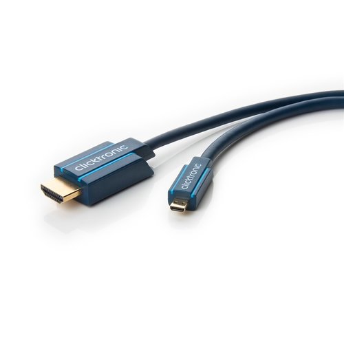 Clicktronic Micro-HDMI™ Adapterkabel mit Ethernet<br>Hochgeschwindigkeits-Adapter von HDMI™ auf Micro-HDMI™ 3m