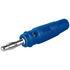 Bananen-Stecker<br>mit Querloch 4 mm, trittfest, Blau