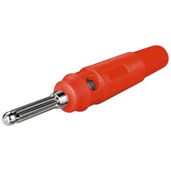Bananen-Stecker<br>mit Querloch 4 mm, trittfest, Rot