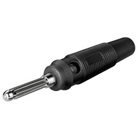 Bananen-Stecker<br>mit Querloch 4 mm, trittfest, Schwarz