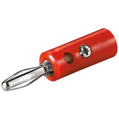 Bananen-Stecker<br>mit Schraubanschlüssen, Rot