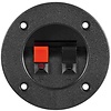 Lautsprecher Terminal<br>2 pol. Klemmleiste rot/schwarz, rund für versenkten Einbau