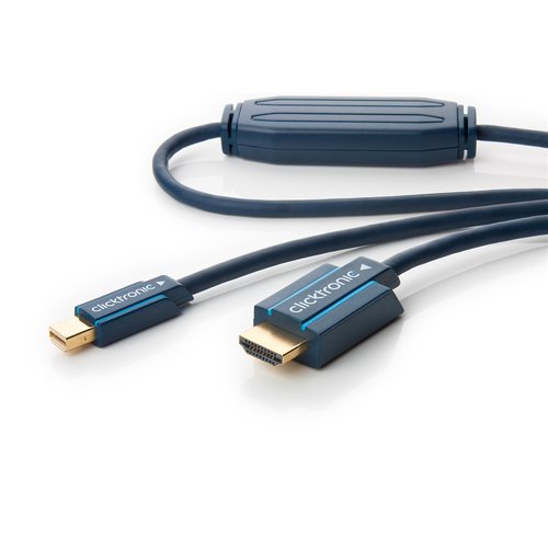 Clicktronic Mini DisplayPort/HDMI™ Adapterkabel 1.2, Gold (24 kt)<br>Hochgeschwindigkeits-Adapter von Mini DisplayPort auf HDMI™ 1m