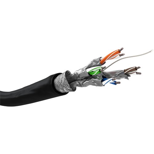 Verlegekabel CAT 6a Netzwerkkabel, S/FTP (PiMF), Grau 100M