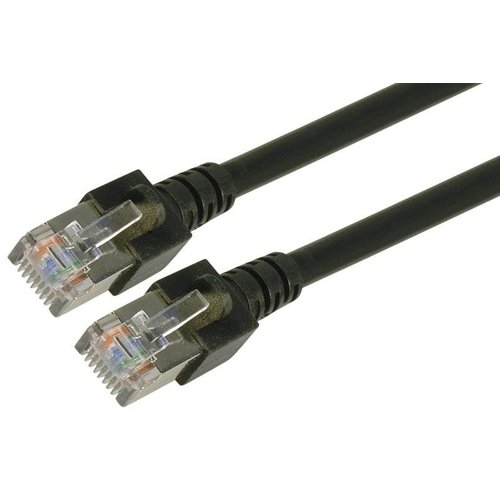 RJ45 Patchkabel SF/UTP,Cat.5e 0.5m schwarz, umspritzt