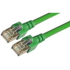 RJ45 Patchkabel SF/UTP,Cat.5e 15.0m grün, umspritzt