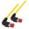 Patchkab.2xRJ45 90° 1:1, gelb 1m