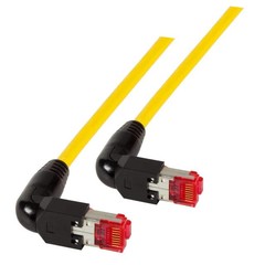 Patchkab.2xRJ45 90° 1:1, gelb 7,5m