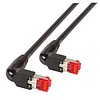 Patchkab.2xRJ45 90° 1:1, schw. 0,5m