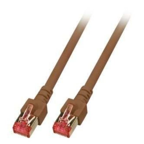 RJ45 Patchkabel S/FTP,Cat.6 0.5m braun, halogenfrei