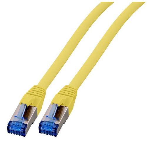 RJ45 Patchkabel ClassEA 500MHz S/FTP 10G, 0,15m,gelb