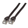 VOIP-Patchkabel, S/FTP, Cat.6 6.0m schw,PVC, kurzeTülle, UL