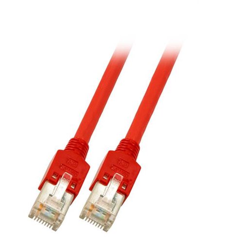 RJ45 Crossoverkabel 2x Hirose SFTP-300MHz, rot, 1,0 M