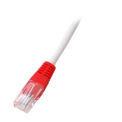 Crossoverkabel U/UTP, Cat.5e 7.5m, grau, rote Tülle