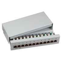 Mini-Patchp. 12xRJ45S Cat.5e RAL7035