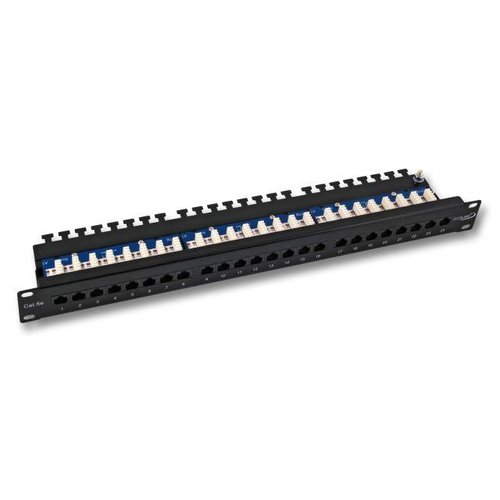 Patchpanel Cat.5e UTP 19"/1U 24xRJ45 schwarz