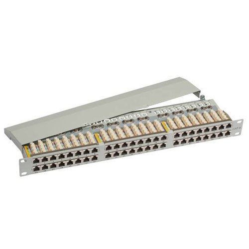 Patchpanel 48xRJ45 STP Cat.6 1HE ,RAL7035