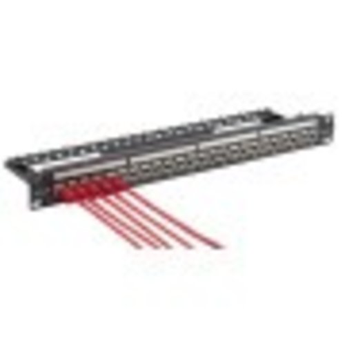 48-Port Patch-Panel Cat.6A 19" 1HE bestückt mit Einbauadapter