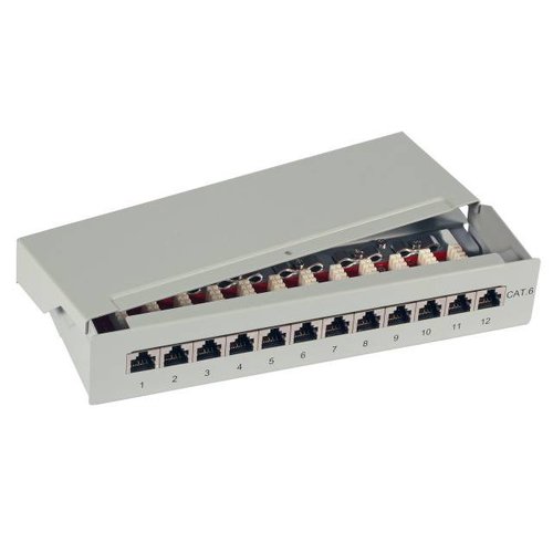 Mini-Patchpanel 12xRJ45S Cat.6 RAL9005 schwarz