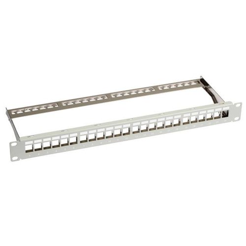 Patchpanel 24-Port, 1HE metallfarben