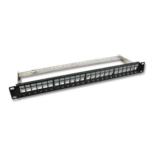 Patchpanel 24-Port, 1HE metallfarben