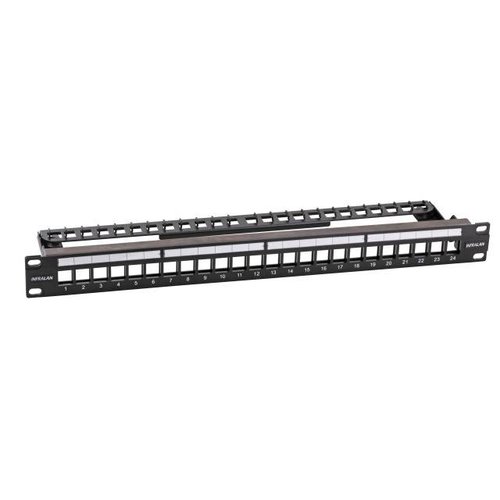 INFRALAN® Verteilerfeld 19" 24-Port, 1HE Für Keystone Module RAL9005