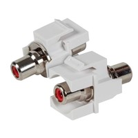 Cinch Snap-In Adapter weiss Buchse/Buchse, roter Ring