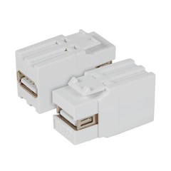 USB2.0 Snap-In Adapter weiss Buchse Serie A/Buchse Serie A