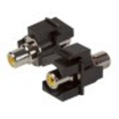 Cinch Snap-In Adapter schwarz Buchse/Buchse, gelber Ring