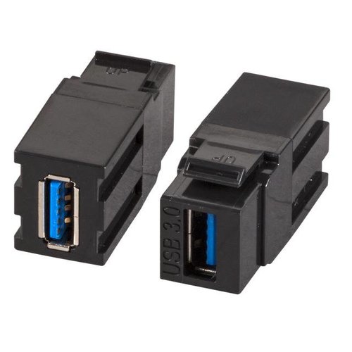 USB3.0 Snap-In Adapter schwarz Buchse Serie A/Buchse Serie A