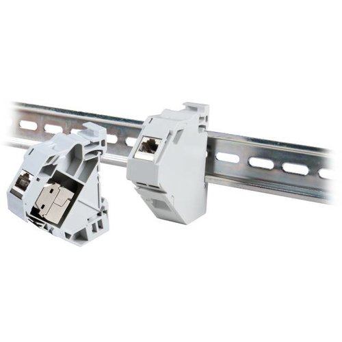 RJ45 Keystonehalter 1-fach  für Hutschiene