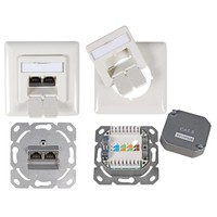 5xDatendosen-Set Cat.6 UP 2xRJ45, CLASS E, ob/un