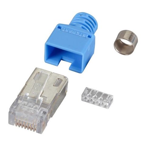 RJ45-Stewart Stecker blau 4 Elemente, 10Stk