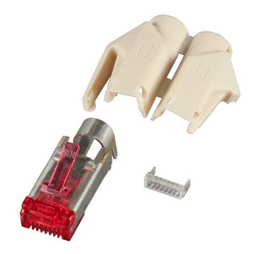 RJ45-Hirose Stecker TM21 beige , 1 St., 3 Elemente, Cat.6