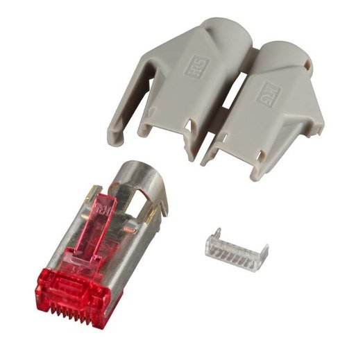 RJ45-Hirose Stecker TM21 grau , 1 St., 3 Elemente, Cat.6