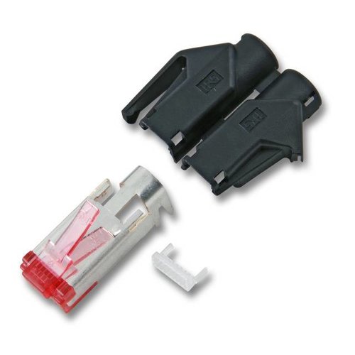 RJ45-Hirose Stecker TM21 schwa rz, 1 St., 3 Elemente, Cat.6