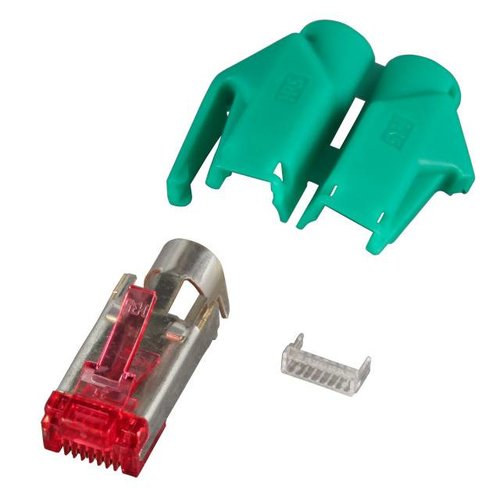 RJ45-Hirose Stecker TM21 grün 10 Stk, 3 Elemente, Cat. 6