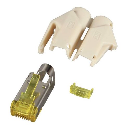 RJ45-Hirose Stecker TM31 beige 10 Stück, 3 Elemente, Cat. 6a