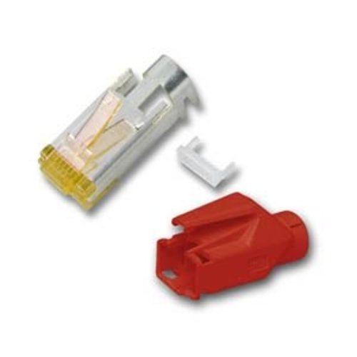 RJ45-Hirose Stecker TM31 rot, 1 St., 3 Elemente, Cat. 6a