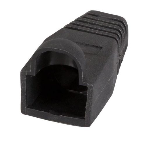 Knickschutztülle RJ45 schwarz mit Rastnasenschutz, VPE 100