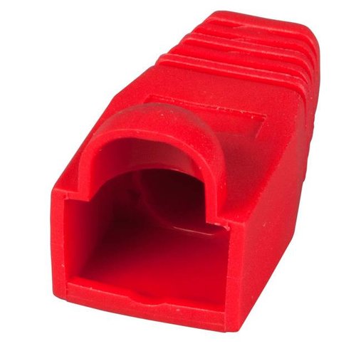 Knickschutztülle RJ45 rot mit Rastnasenschutz, VPE 100