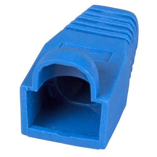 Knickschutztülle RJ45 blau mit Rastnasenschutz, VPE 100