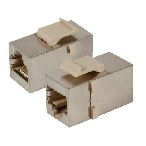 RJ45 Adapter Snap-in Bu/Bu geschirmt, Kunststoff