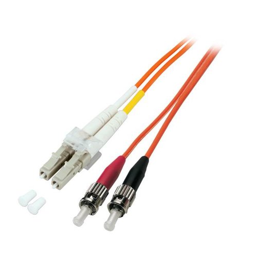 Duplex Jumper LC-ST 50/125µ, 1 m, OM2, LSZH, orange, 2mm