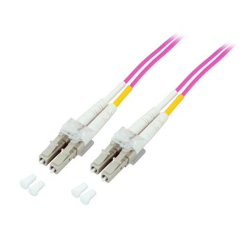 Duplex Jumper LC-LC 50/125µ, 15 m, OM4, LSZH, violett